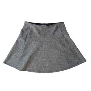 LOFT Ann Taylor Gray Marled Fleece Fabric Mini Length Circle Skirt Women's Small